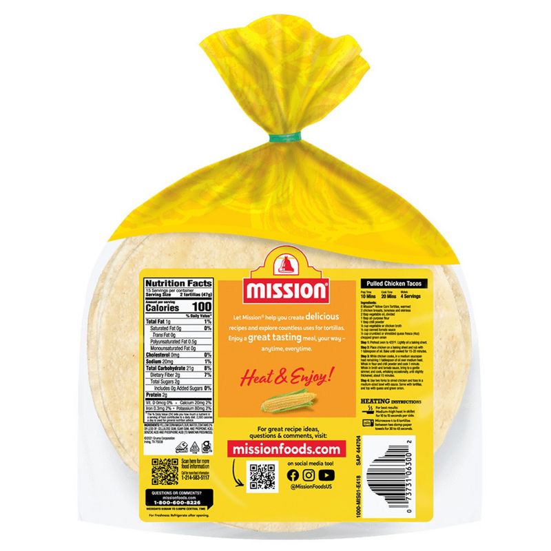 Mission Gluten Free Yellow Corn Tortillas - 25oz/30ct, 3 of 6