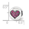Black Bow Jewelry Sterling Silver with Dark Pink Crytals July Heart Passion Bead Charm - 3 of 4