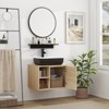 ELECWISH 24 in. W x 19 in. D x 29 in. H Single Sink Bath Vanity Sink Set in Burlywood with Solid Surface Top and Mirror - 2 of 4