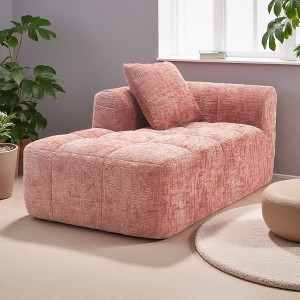 37.5" Chenille Minimalist Loveseat Sofa with Sleeper & Deep Seat - 1 of 4