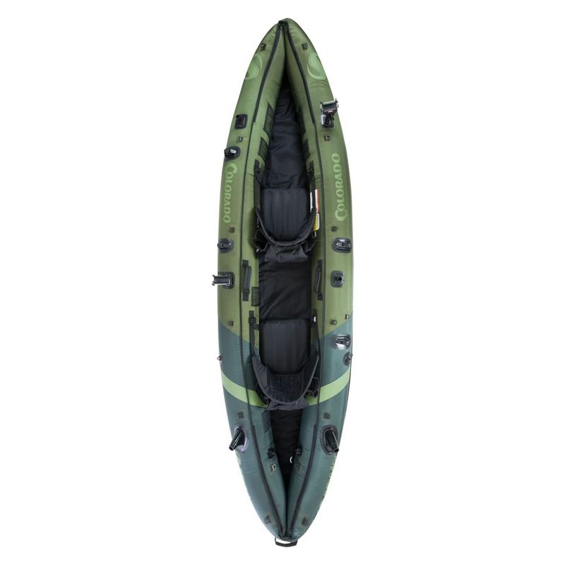 Sevylor Colorado 2 Person Inflatable Kayak with Adjustable Seats and Carry Handles for Lakes, Oceans, and White Water Rapids, Green, 2 of 4