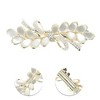 Unique Bargains Wisteria Flower French Barrette Hair Clips Gold Tone White 1 Pc - 3 of 4