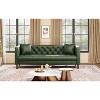 81" Modern Sofa Couches for Living Room, Leather Couch with Handmade Button, 3 Seater Sofa with Deep Seats, Brown Chesterfield Sofa for Apartment - 3 of 4