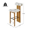Modern Counter Bar Stools with Upholstered Seat and Back,Armless Kitchen Island Chairs for Compact Dining Areas or Home Bars-Maison Boucle - 2 of 4