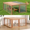 Folding Chicken Coop & Rabbit Hutch, Portable Chicken Cage Pens with Top & Side Opening Doors, Small Animal Playpen, No Assembly Required - 3 of 4