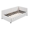 NicBex Twin Size Daybed with Trundle Upholstered Linen Fabric Sofa Sleeper Wooden Daybed Frame for Apartment - 4 of 4
