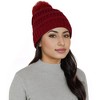 Anna-Kaci Winter Chunky Knit Slouchy Beanie with Faux Fur Pompom Warm Fleece Solid Color Chunky Baggy Hat for Women - 4 of 4