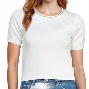 Women's Nadia Contrast Round Neck Knit Top - milk & honey - 1 of 1