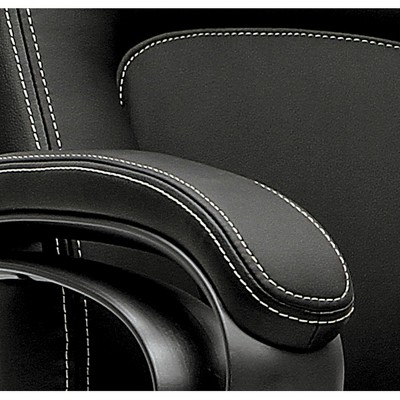 Luxurious Brown Vinyl High-Back Executive Swivel Chair with Lumbar Support