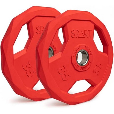 Color Weight Plate 2-Inch Rubber Coated Plate for Barbell, Solid Cast Iron Weight Plates for Strength Training, Weightlifting, Crossfit, Home Gym