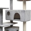 vidaXL Cat Tree Grey Wooden frame, sisal rope, plush fabric Medium - 3 of 4