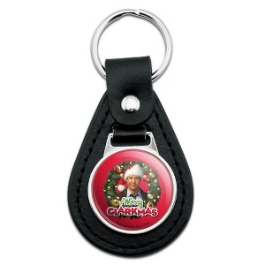 Christmas Vacation Merry Clarkmas Black Leather Keychain - 1 of 4