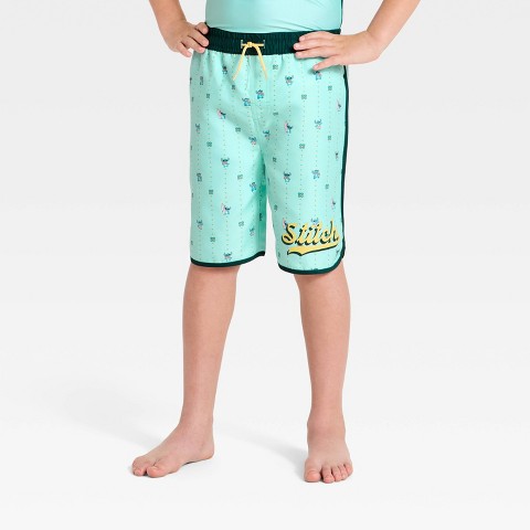 Disney Boys' Stitch Swim Trunks - Aqua Blue 5-6