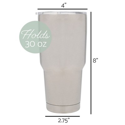 Elanze Designs Heart Dad Silver Tone 30 Ounce Stainless Steel Travel Tumbler