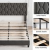 coucheta Platform Bed Frame with Upholstered Headboard and Wooden Slats Support, Upholstered Mattress Foundation - 4 of 4