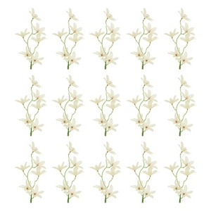 Unique Bargains Artificial Stems Home Wedding Decoration Headdress Wreath Orchid Fake Flower 15 Pcs - 1 of 4