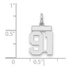 Black Bow Jewelry Sterling Silver, Athletic Collection, Small Polished Number 91 Pendant - 2 of 3