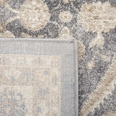 Sofia Gray and Beige Hand-Knotted Synthetic Area Rug
