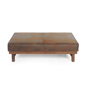 Christopher Knight Home Temzyl Modern Cocktail Upholstered with Rubberwood Ottoman - 1 of 4