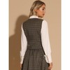 INSPIRE CHIC Women's Vintage Plaid V Neck Single Breasted Sleeveless Vest - 3 of 4