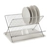 Folding bowl rack with drip tray, stainless steel 2-layer dishwasher rack, folding dishwasher rack, kitchen sink folding bowl rack - 4 of 4