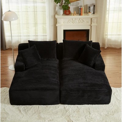 Dolonm 78.8" Double Sofa, Compressed Boneless Sofa Made of Corduroy, Requires No Installation,for Living Rooms Bedrooms