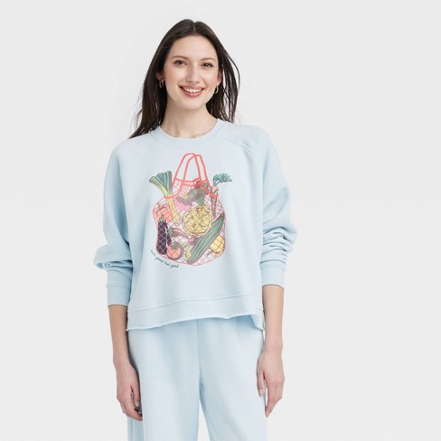Women's Disney Alice in Wonderland Graphic Sweatshirt - Light Blue XS