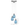 Toltec Lighting Europa 3 - Light Pendant in  Brushed Nickel with 5" Turquoise Fusion Shade - 2 of 2
