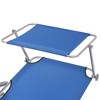 vidaXL Portable Sun Lounger with Canopy - Adjustable and Foldable - Powder-Coated Steel Frame and Fabric Cover - Blue - 4 of 4
