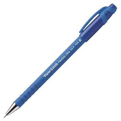 Paper Mate FlexGrip Ultra Fine Non-Retractable Ballpoint Pen, Blue, pk of 12