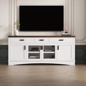 67" Modern TV Stand with Glass Doors,Storage Drawers & Adjustable Shelves,Media Console for Living Room-Baofuwish - 1 of 4