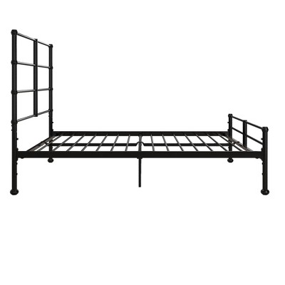 Full Black Metal Platform Bed Frame with Adjustable Heights