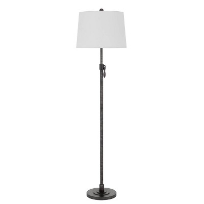 62" Riverwood Adjustable Metal Floor Lamp with Hardback Shade Antique Silver - Cal Lighting