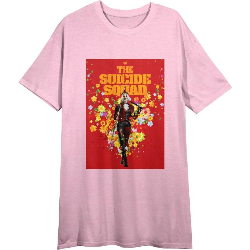 Suicide Squad Movie 2021 Harley Quinn Poster Art Women's Light Pink T-shirt, 1 of 2