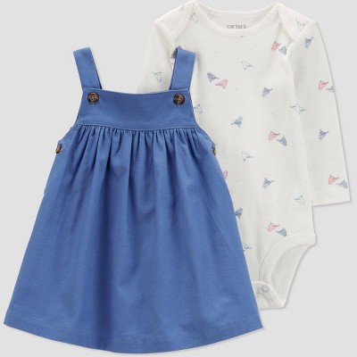 Image of Carter's Just One You® Baby Girls' Birds Jumpersuit - Blue/White 6M
