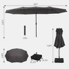 15FT Extra Large Rectangular Patio Umbrella, Outdoor Double Sided Rectangular Market Umbrella With Stand, With Base, Heavy Duty Cantilever Design - 2 of 4