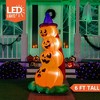 Joyfy 6 FT Halloween Inflatables Outdoor Decorations, Stacked Pumpkins with Witch Hat Inflatable with LEDs for Halloween Party Yard Garden Lawn Decor - 2 of 4