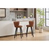 Kumasinova 2 Pcs Counter Height Bar Stools,360°Swivel Polyester Blend Upholstered Barstools Dining Chairs with Metal Legs&Footrest - 2 of 4