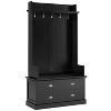 38.5"w Hallway Coat Rack with 5 Metal Hooks and 2 Large Drawers, Decorative Storage Cabinet - Maison Boucle - 2 of 4