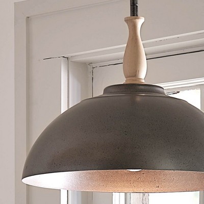 Fira 14" Anvil Iron Steel Indoor/Outdoor Pendant Light