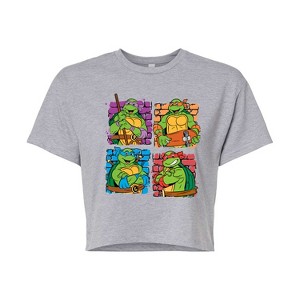 Women's - Teenage Mutant Ninja Turtles - Bricks Cropped Graphic T-Shirt - 1 of 4
