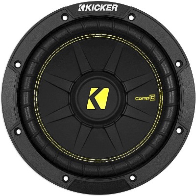 KICKER 44CWCS84 CompC 8 Inch 4 Ohm SVC  200 Watt RMS Power and 400 Watts Peak Power Dual Voice Coil Car Vehicle Audio Subwoofer, Black