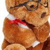 Blue Panda Graduation Teddy Bear, Stuffed Plush Animal Gift with Glasses and Grad Cap - Brown - 10.5 in - 3 of 4