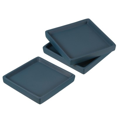 Unique Bargains Indoor Glazed Ceramic Water Retention Thermal Stability Plant Pot Saucers 3 Pcs