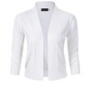 Women s 3/4 Sleeve Cropped Cardigan Sweaters Open Front Knit Short Bolero Shrugs Snow White 4XL - 2 of 4