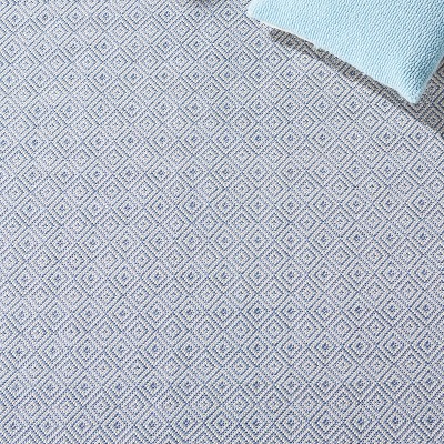 Hampton Grey and Blue Rectangular Wool Area Rug