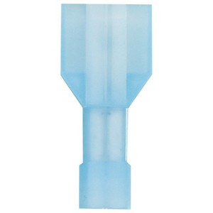 Install Bay® Nylon Fully Insulated Male Quick Disconnects, 100 Count (16–14 Gauge; Blue) - 1 of 1