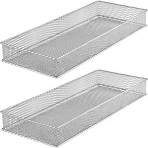 YBM Home Silver Mesh Drawer and Desk Organizer Tray, Pack of 2 - 1 of 4