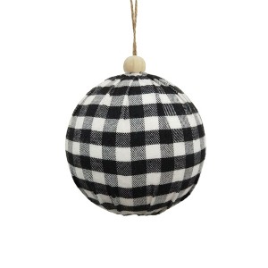 Vickerman Plaid Cloth Ball Ornament - 1 of 3