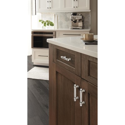 Clear and Satin Nickel 3" Modern Cabinet Pull